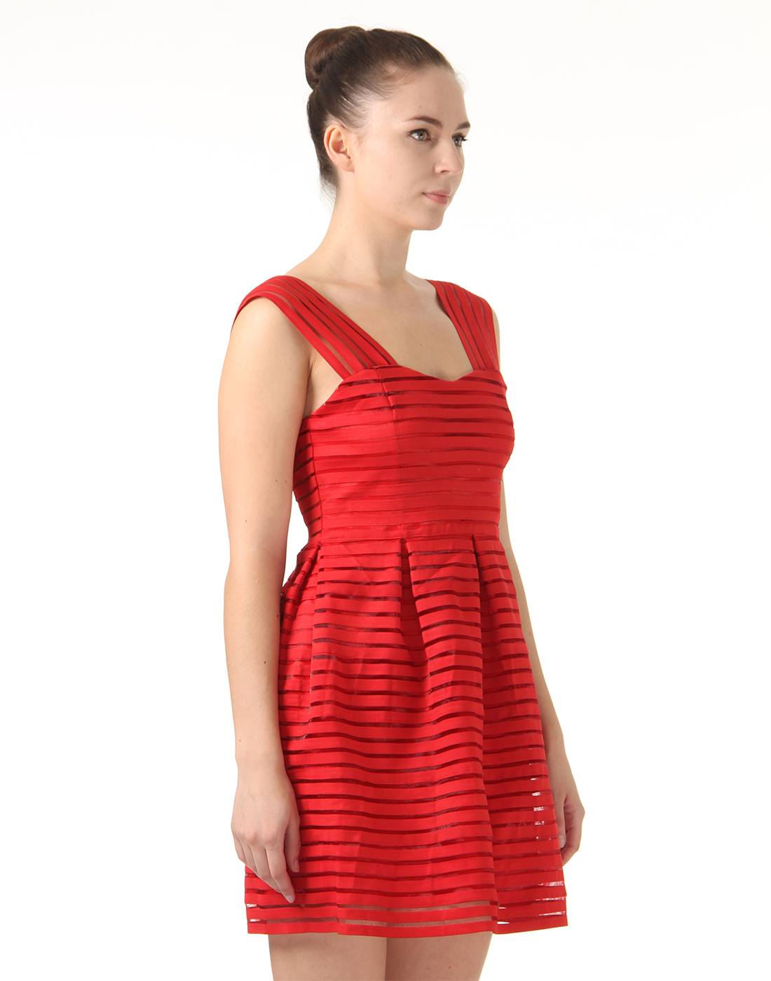 Ax Paris Women Party Red Fit and Flare Dress